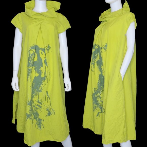 Luukaa Dress Wearable Art to Wear Abstract Contemporary Lagenlook Sz 4 Large - Picture 1 of 6